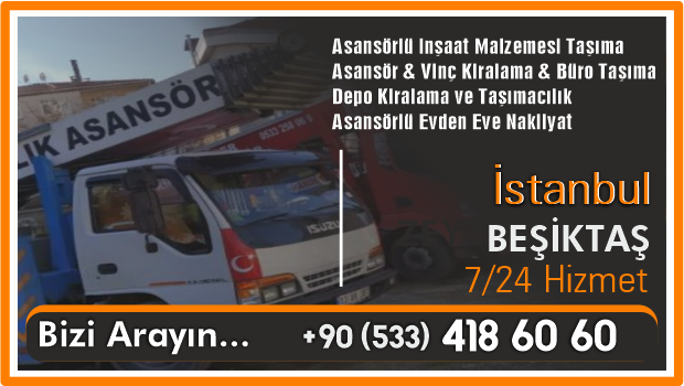 İstanbul Beşiktaş Asansör Kiralama Vinç Nakliyat Asansörü Kirala