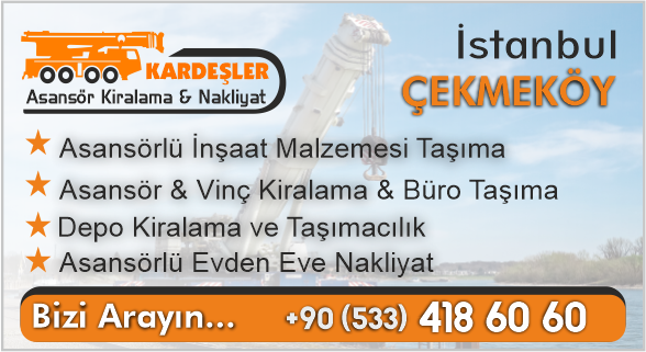 İstanbul Çekmeköy Asansör Kiralama Vinç Nakliyat Asansörü Kirala