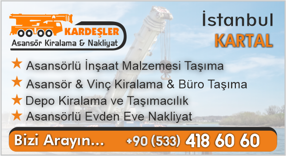 İstanbul Kartal Asansör Kiralama Vinç Nakliyat Asansörü Kirala