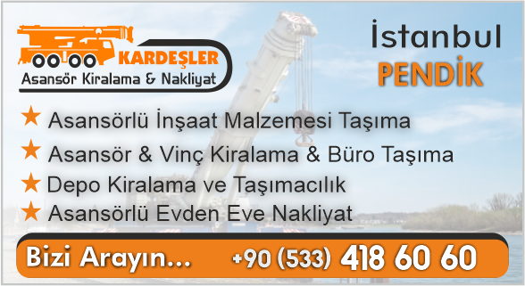 İstanbul Pendik Asansör Kiralama Vinç Nakliyat Asansörü Kirala