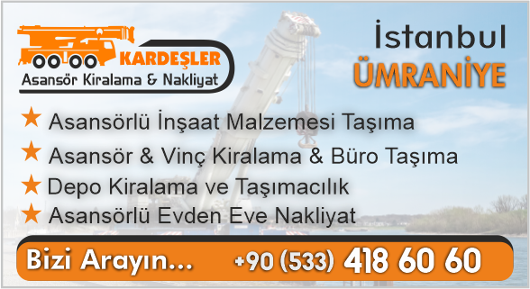 İstanbul Ümraniye Asansör Kiralama Vinç Nakliyat Asansörü Kirala